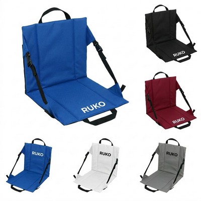 Portable Oxford Folding Padded Stadium Seat Cushion with Shoulder Strap