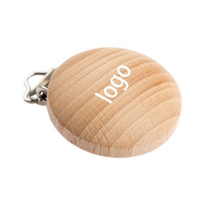 Natural Beech Wood Pacifier Clip