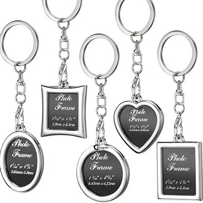 Metal Photo Frame Keychain with Locket Photo Frame