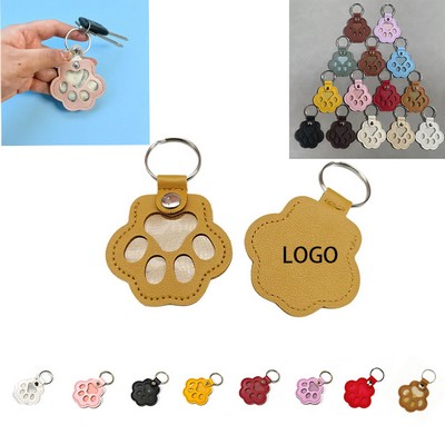 Fillable Paw-Shaped Pet Fur Memorial Keychain
