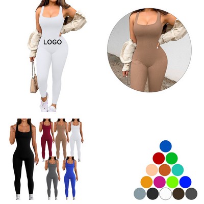 Square Neck Leggings Romper