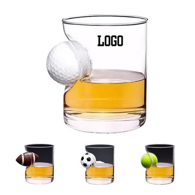 12oz. Clear Glass Cup with Golf Ball