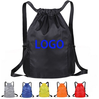 Durable Polyester Sports Drawstring Backpack