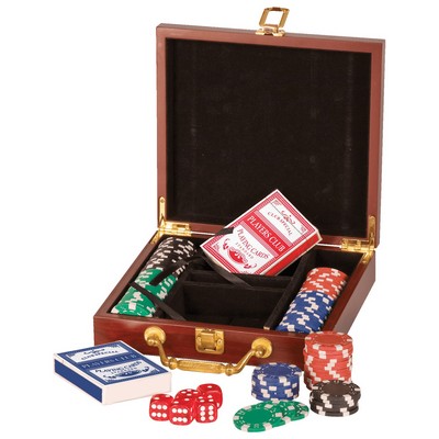 Rosewood Finish Poker Chip Set - Premium Gaming Collection