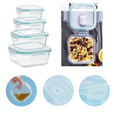 11 OZ. Leak-Proof Glass Locking Lids Food Storage Containers