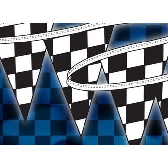 60' Black & White Checkered Triangle Pennant String