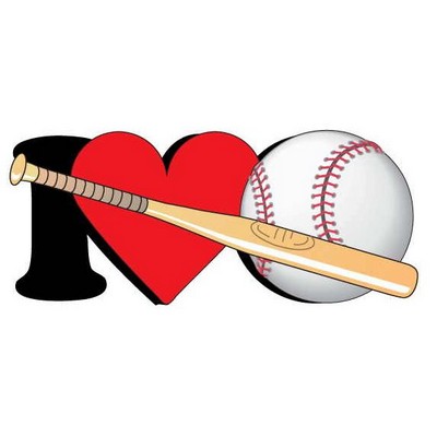 I Love Baseball w/ Bat Maxi Magnet (12 Square Inch)