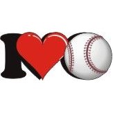 I Love Baseball Gift Shop Magnet w/ Full Magnetic Back (12 Square Inch)