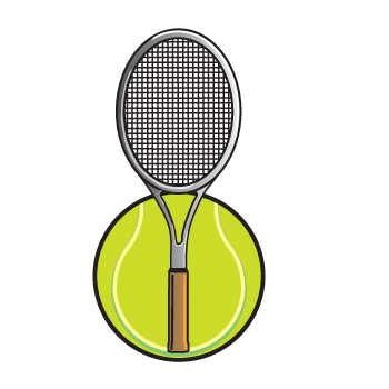 Tennis Ball And Racket Promotional Magnet w/ Strip Magnet (4 Square Inch)