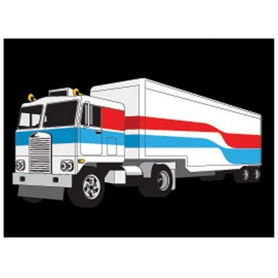 Semi Truck Rectangle Badge w/ Bar Pin (2 1/2"x3 1/2")