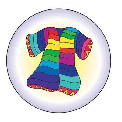 Many Color Coat Round Badge w/ Bar Pin (2 1/2" Diameter)