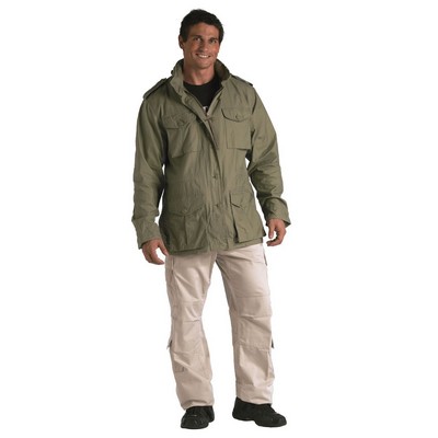 Sage Green Lightweight Vintage Military M-65 Field Jacket (2XL)