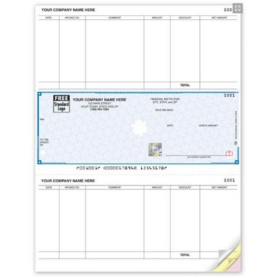 High Security Laser Accounts Payable Middle Checks w/ 1 Part