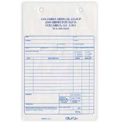 Service Invoice Register 2 Part Forms - 5.375"x 8.5"