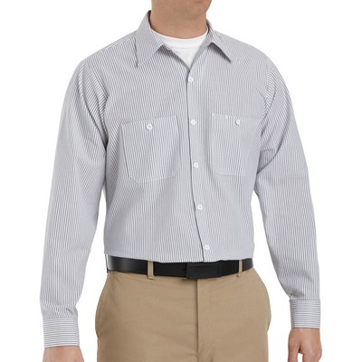 Red Kap® Men's Long Sleeve Industrial Striped Work Shirt