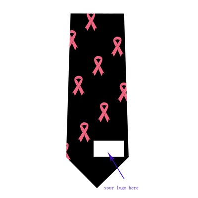 Black Stock Design Microfiber Awareness Tie