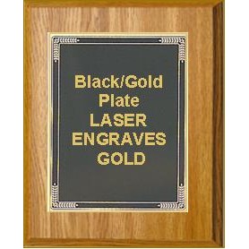 Oak Plaque 7" x 9" - Black Marble Mist 5" x 7" Plate