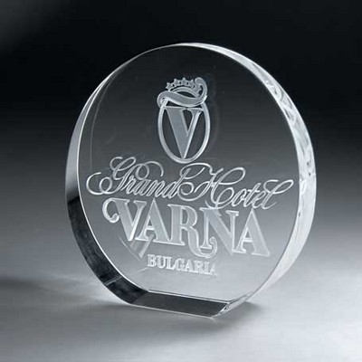 3D Etched Crystal Circle (Small)