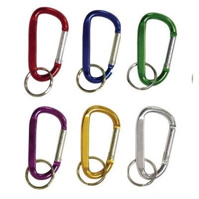 Engraved 8mm Carabiner w/ 1" Split Ring