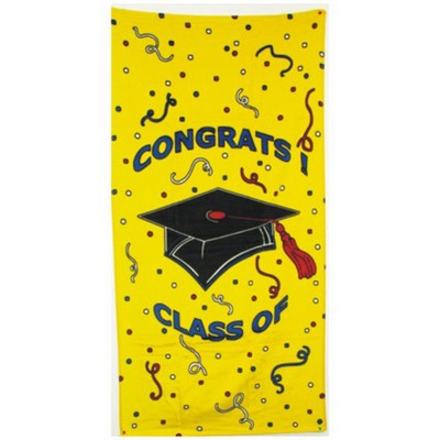 30" x 60", 11 lb., Velour Stock Design Congrats Beach Towel (Blank)