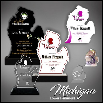 7" Michigan Black Budget Acrylic Award