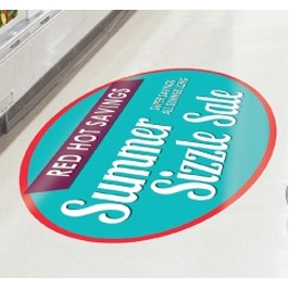 Full Color Repositionable Oval Floor Decal (11"x17")