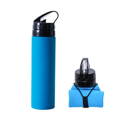 Folding Water Cup With Straw Bottle