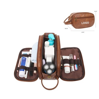 Vegan Leather Travel Shaving Dopp Kit