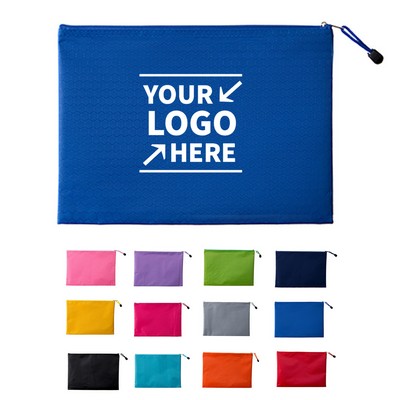A4 Canvas File Bag w/Football Pattern
