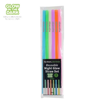 Nite Glow Reusable Straw - 6 Pack