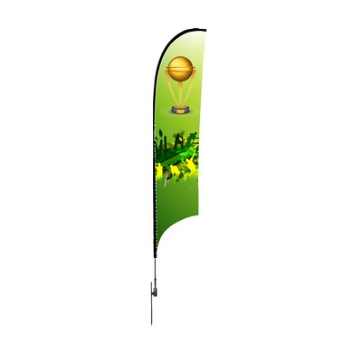 6' Concave Feather Flag - 2 Side Imprint