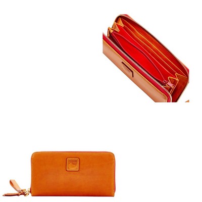 Dooney & Bourke Florentine Large Zip Around Wristlet - Natural Brown