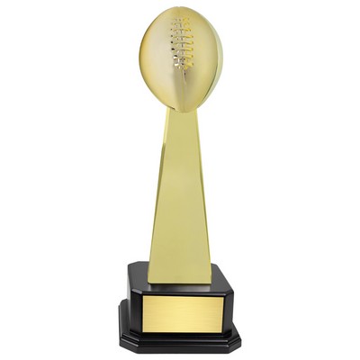 22" Bright Gold Fantasy Football Trophy on Black Wood Base