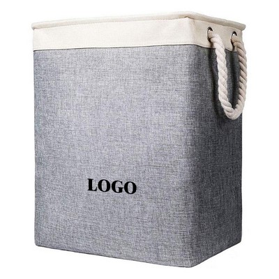 Linen Cotton Rope Foldable Laundry Basket