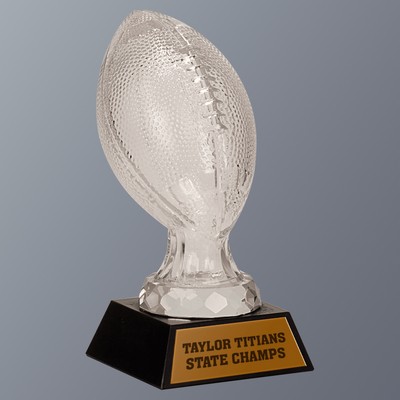 Glass Football with Marble Base, Large (6-1/2" x 13-1/2"H)