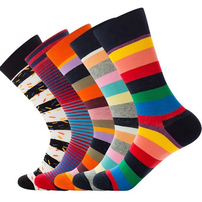 Novelty Crazy Pattern Dress Crew Cotton Socks