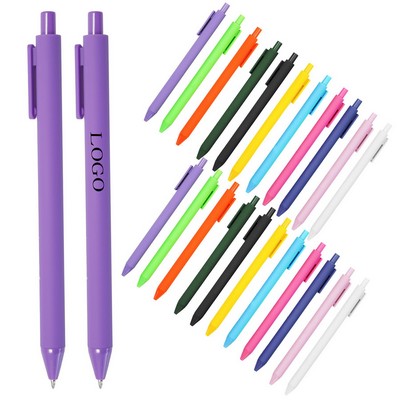 Soft-Touch Rubber Retractable Ballpoint Pen with Clip