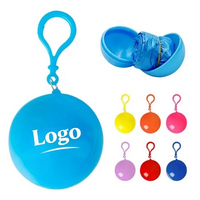 Adult Plastic Rain Poncho with Snap Closure