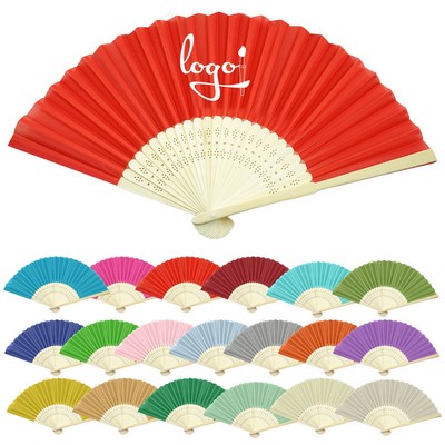 Cloth Handheld Bamboo Folding Fan