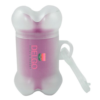 Clear Bone Shaped Pet Bag Dispenser - Full Color Sticker