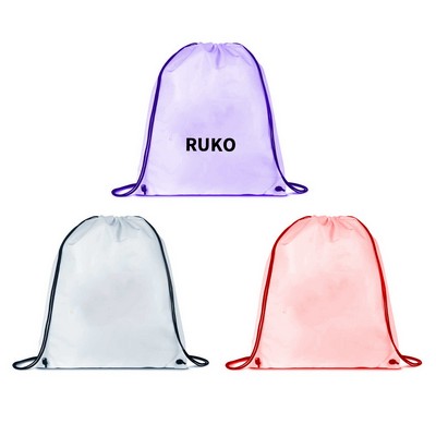 Full Color 210D Polyester Drawstring Backpack - 14.5" x 17.5"