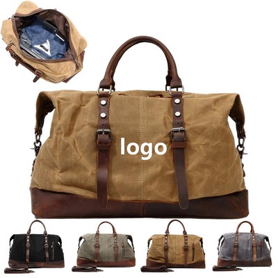 Premium Canvas And Faux Leather Weekender Duffle