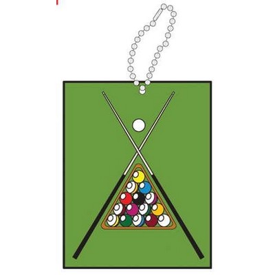 Pool Table Rack Promotional Key Chain w/ Black Back (6 Square Inch)