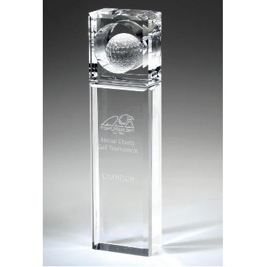 Small Optical Crystal Absolute Golf Trophy