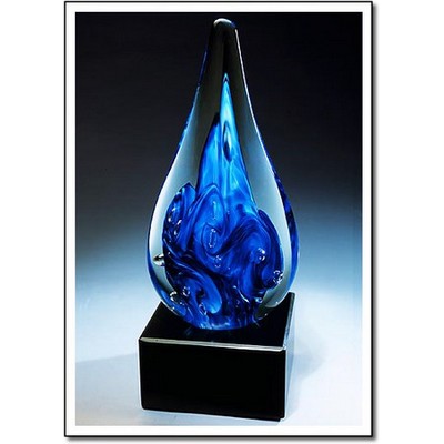 Spring Waterfall Glass Sculpture w/o Marble Base (3.5"x8")