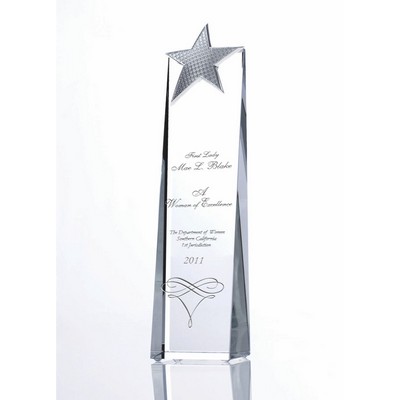Platinum Star Optic Crystal Award (2¾"x 10¼")