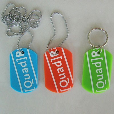 Silicone Dog Tag with Beaded Chain