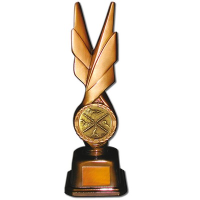 Stock Phoenix 12" Trophy with 2" Swimming Female Coin and Engraving Plate