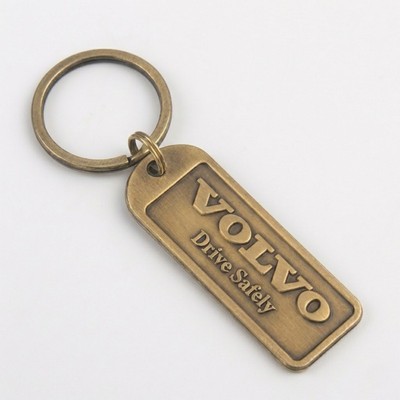 Small Die Struck Brass Economy Machine Finished Key Tag (Up to 1 1/4")