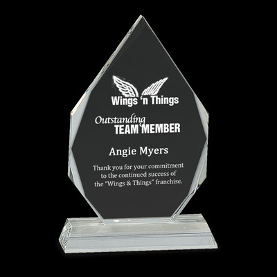 Crystal Diamond Award on Clear Pedestal Base (10½")